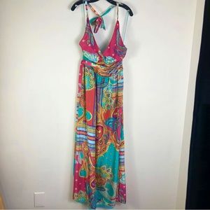 Vintage caché multicolor maxi dress